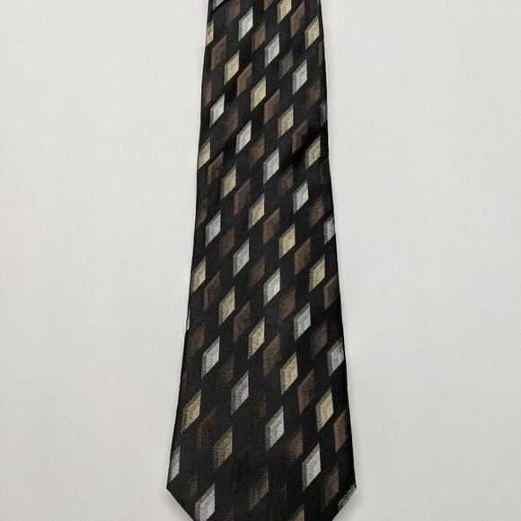 Paul Dione Geometric Silk Necktie - Picture 3 of 6